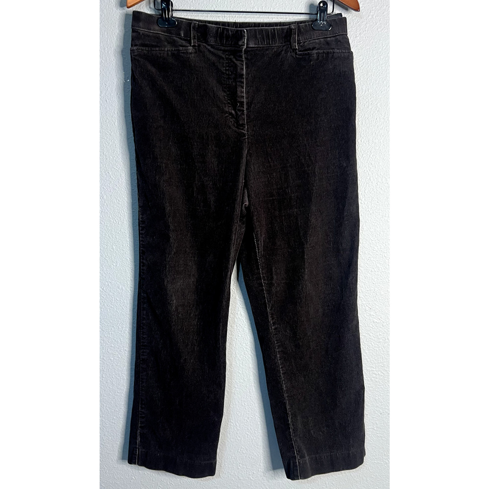 Briggs New York Womens Size 14P Signature Stretch Easy Care Brown Corduroy Pants